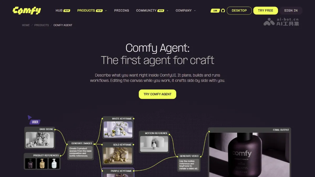 Comfy Agent ComfyUI 推出的首个内嵌式 AI Agent