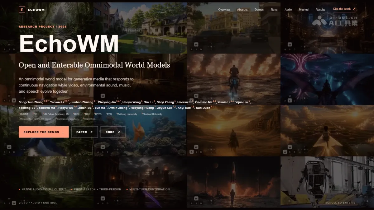 EchoWM 京东开源的交互式视听世界模型