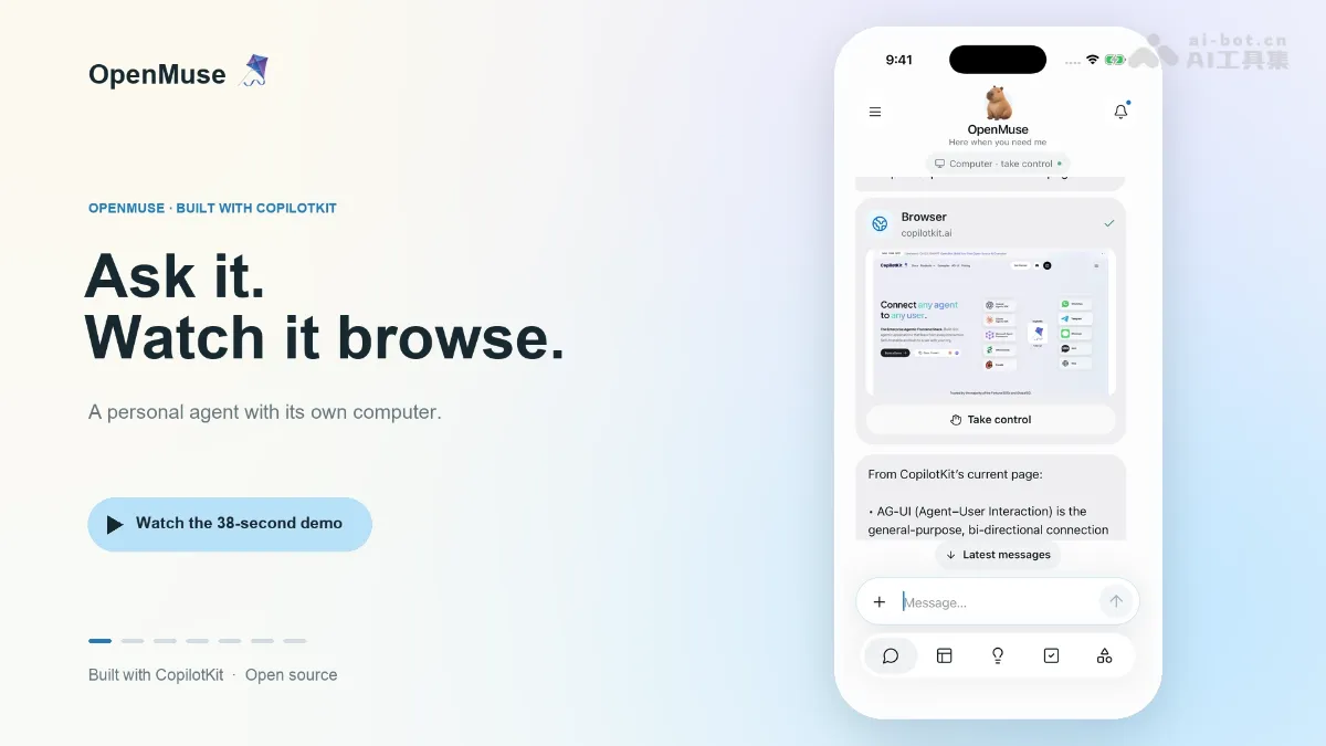 OpenMuse CopilotKit 开源的个人 AI 助理