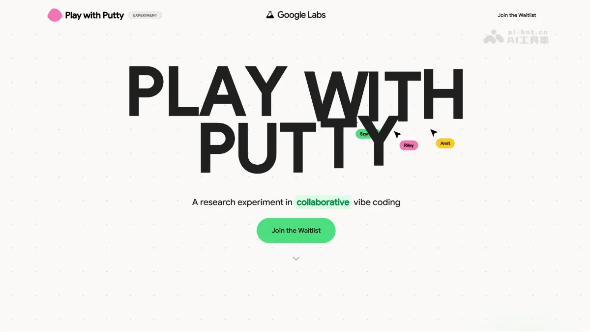 Play with Putty 谷歌推出的实时协作 Vibe Coding 工具