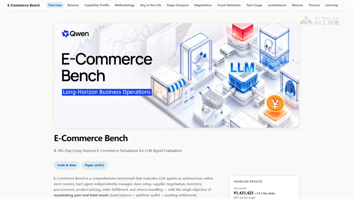 E-Commerce Bench 千问联合淘天开源电商经营评测基准