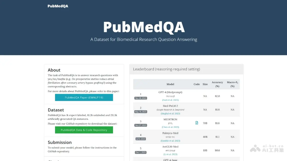 PubMedQA 截图