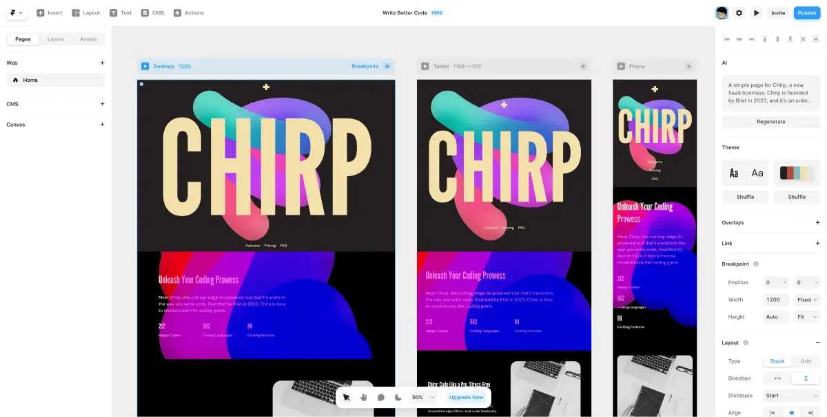 Framer AI 截图