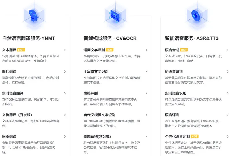 有道智云AI开放平台 截图