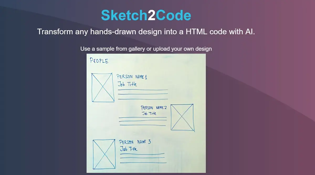 Sketch2Code 截图